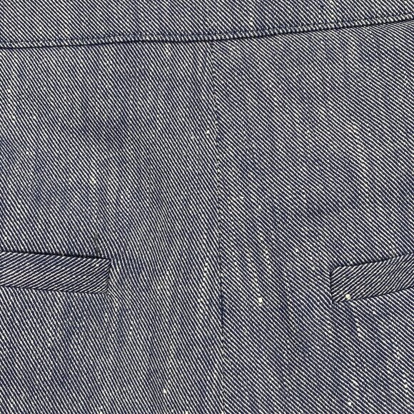 Veronica Beard Size 8 Blue Renzo Linen Blend Cropped Pants - Picture 9 of 14